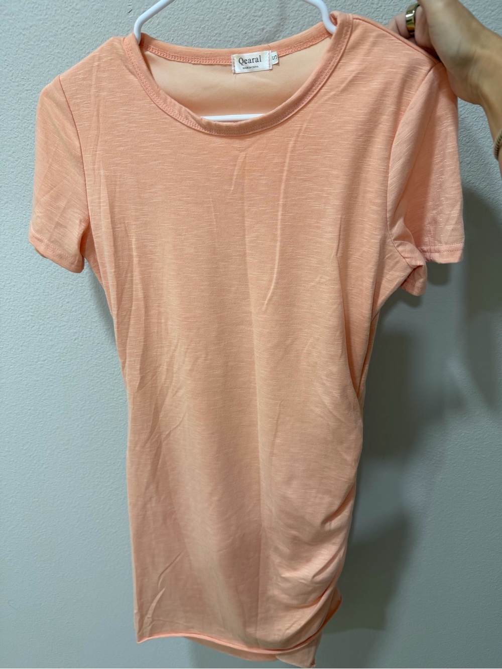 Qearal Peach Short Sleeve Crewneck Tee